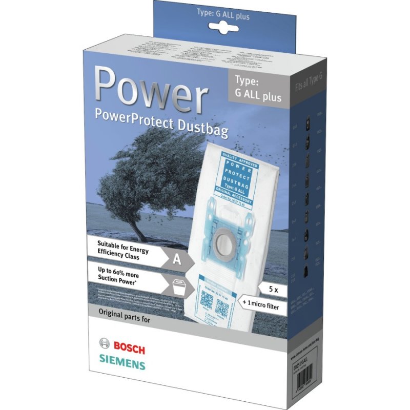 BSH Staubsaugerbeutel 00577549 - PowerProtect Typ G ALL plus (5 St&uu 