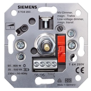 Siemens Geräteeinsatz DELTA, UP NV-Dimmer, für magnetische Trafos 50-600W, für Wechselschaltung 5TC8283