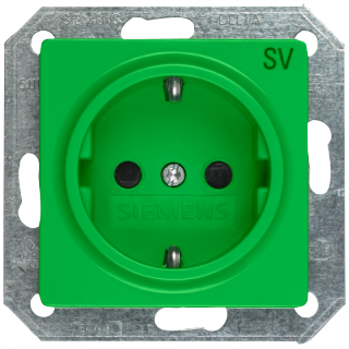 Siemens SCHUKO-Steckdosen DELTA i-system mit Bedruckung SV - grün (SV) 5UB1900