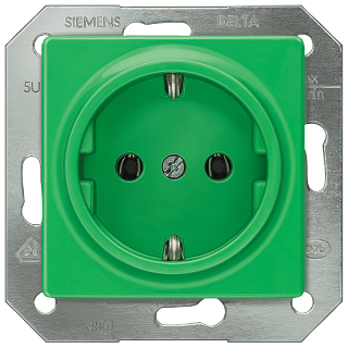 Siemens SCHUKO-Steckdosen DELTA i-system mit Krallen - grün (SV) 5UB1512