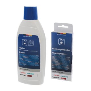 BSH Pflegeset für Bosch Siemens Kaffeevollautomaten (Reinigungstabletten + Kalklöser) 00311758