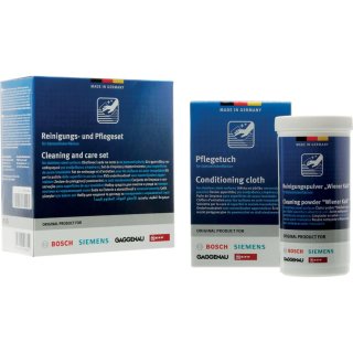 BSH Edelstahlpflegeset 00311964 ( 100 g Reinigungspulver, 5 x Pflegetuch )